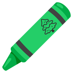 evergreen tree and crayon