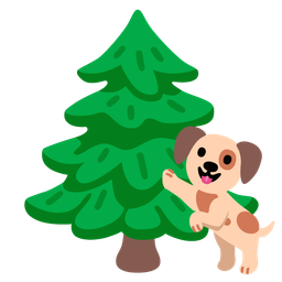 evergreen tree and dog face