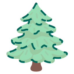 evergreen tree and dotted line face