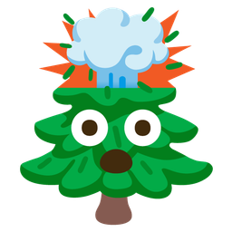 evergreen tree and exploding head