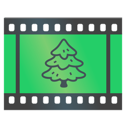 evergreen tree and film frames