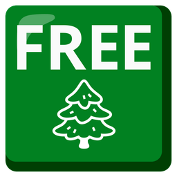 evergreen tree and FREE button