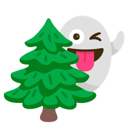 evergreen tree and ghost