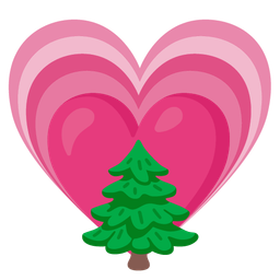 evergreen tree and growing heart