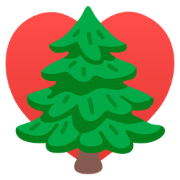 evergreen tree and heart suit