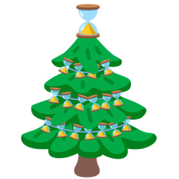 evergreen tree and hourglass done