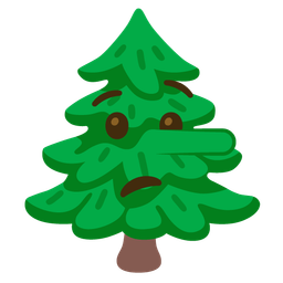 evergreen tree and lying face