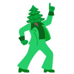 evergreen tree and mirror ball