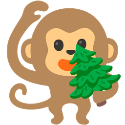 evergreen tree and monkey face
