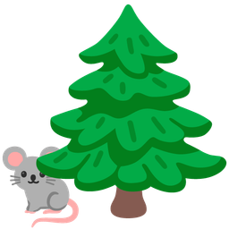 evergreen tree and mouse face
