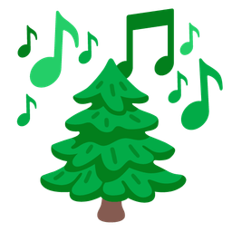 evergreen tree and musical notes