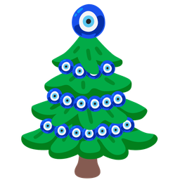 evergreen tree and nazar amulet
