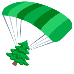 evergreen tree and parachute