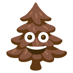 evergreen tree and pile of poo