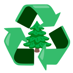 evergreen tree and recycling symbol