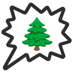 evergreen tree and right anger bubble