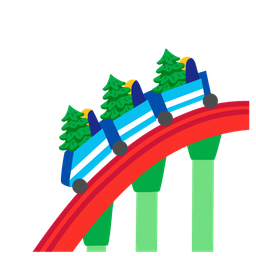 evergreen tree and roller coaster