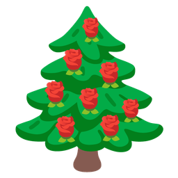 evergreen tree and rose