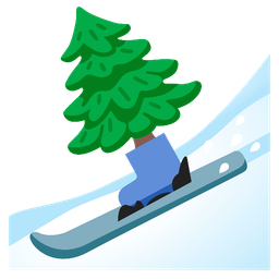 evergreen tree and skis