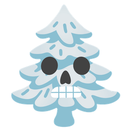 evergreen tree and skull