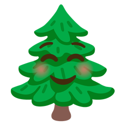 Evergreen tree and Smiling face