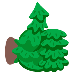 evergreen tree and thumbs up