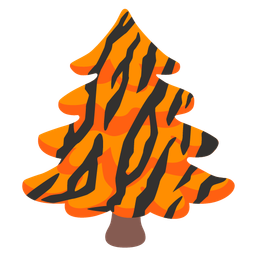evergreen tree and tiger face
