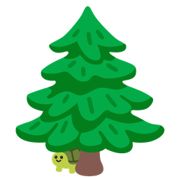 evergreen tree and turtle