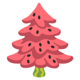 evergreen tree and watermelon