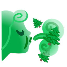 evergreen tree and wind face