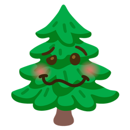 evergreen tree and woozy face