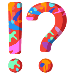 exclamation question mark and artist palette