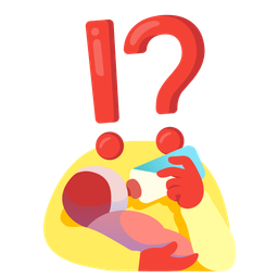 exclamation question mark and baby bottle