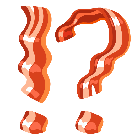 Exclamation question mark and Bacon