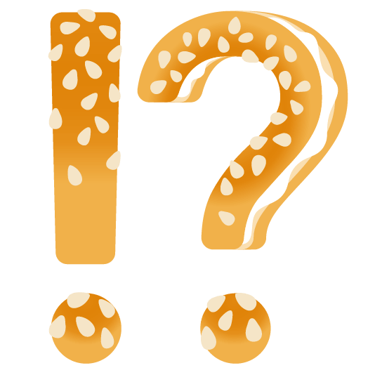 Exclamation question mark and Bagel