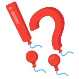 exclamation question mark and balloon