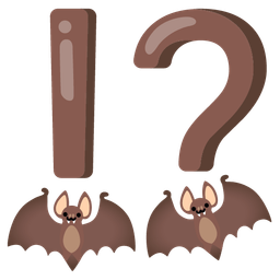 exclamation question mark and bat