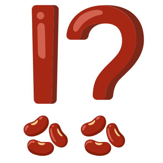 Exclamation question mark and Beans