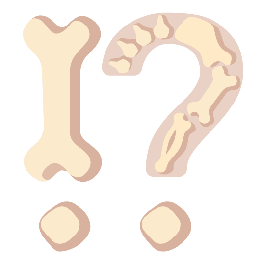 Exclamation question mark and Bone