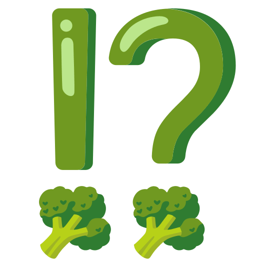 Exclamation question mark and Broccoli