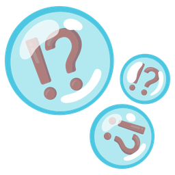 exclamation question mark and bubbles