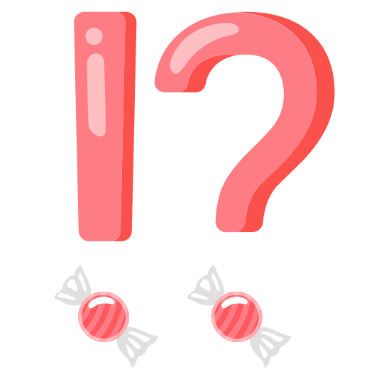 Exclamation question mark and Candy