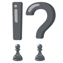 exclamation question mark and chess pawn