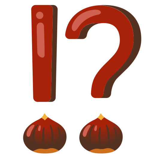 Exclamation question mark and Chestnut
