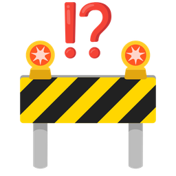 exclamation question mark and construction