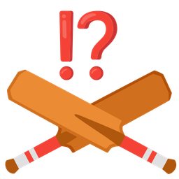 exclamation question mark and cricket game