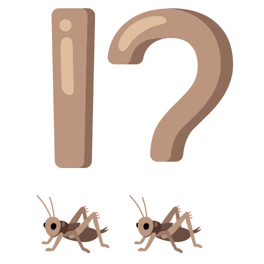 Exclamation question mark and Cricket