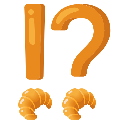 Exclamation question mark and Croissant