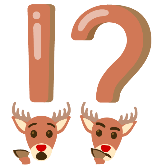 Exclamation question mark and Deer