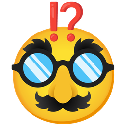 exclamation question mark and disguised face